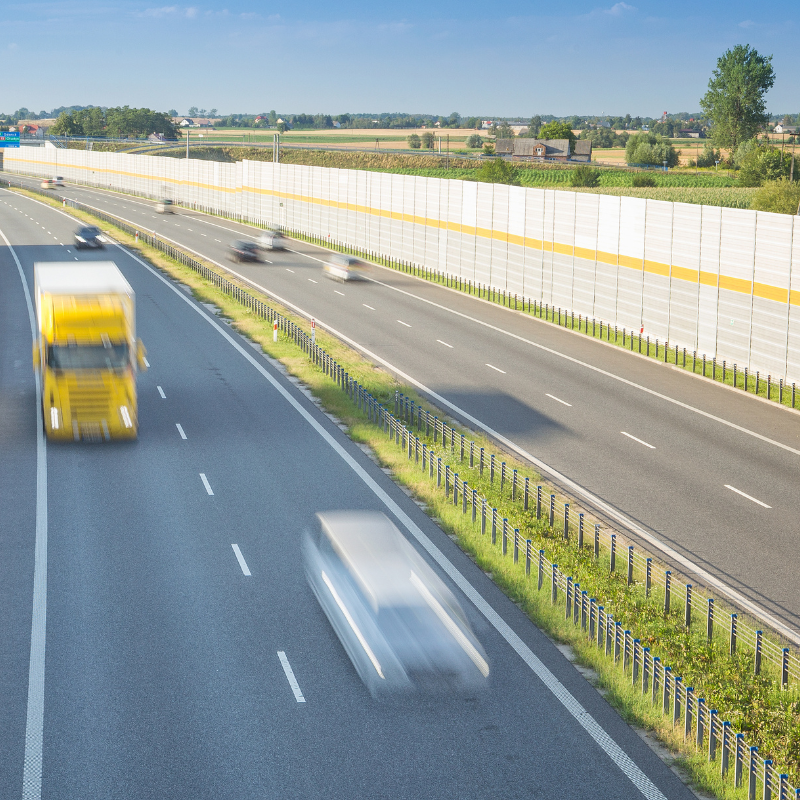 Highway acoustic noise barrier material supply